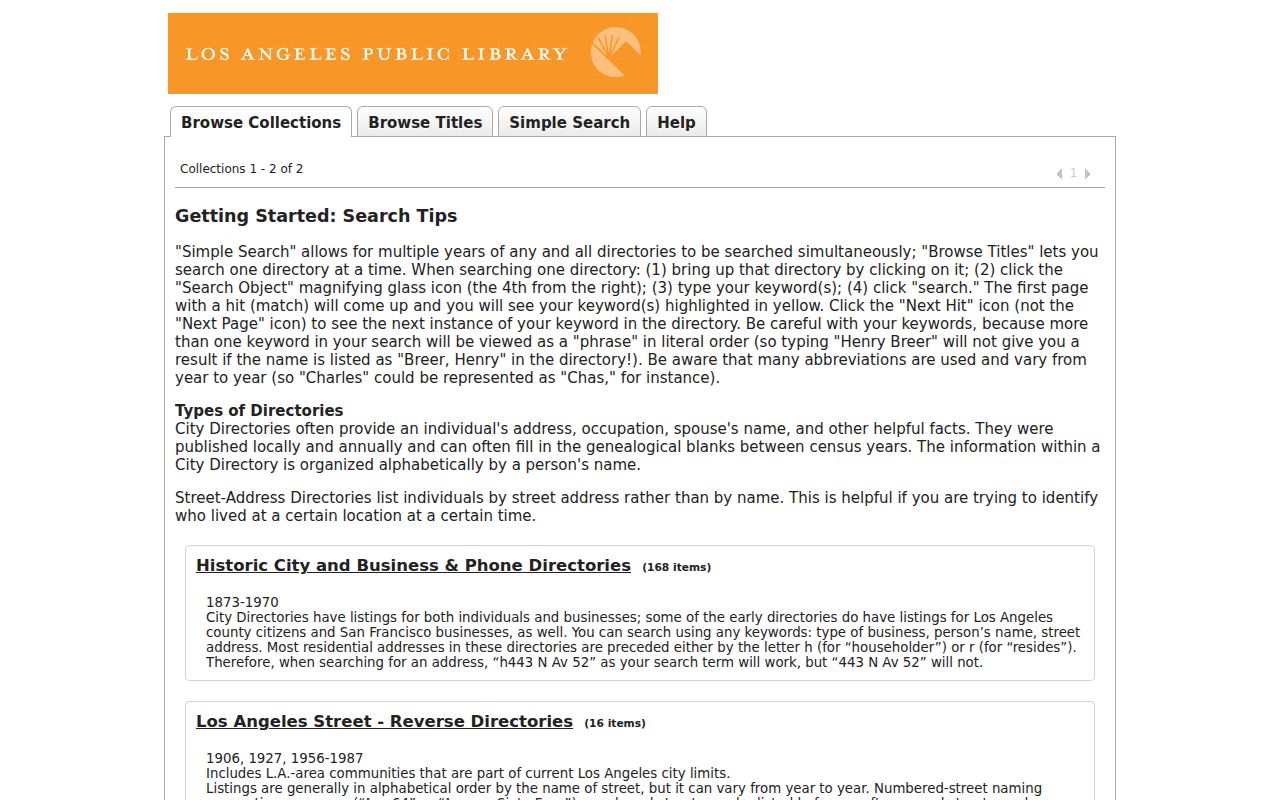 Maywood city directory historical collection browser