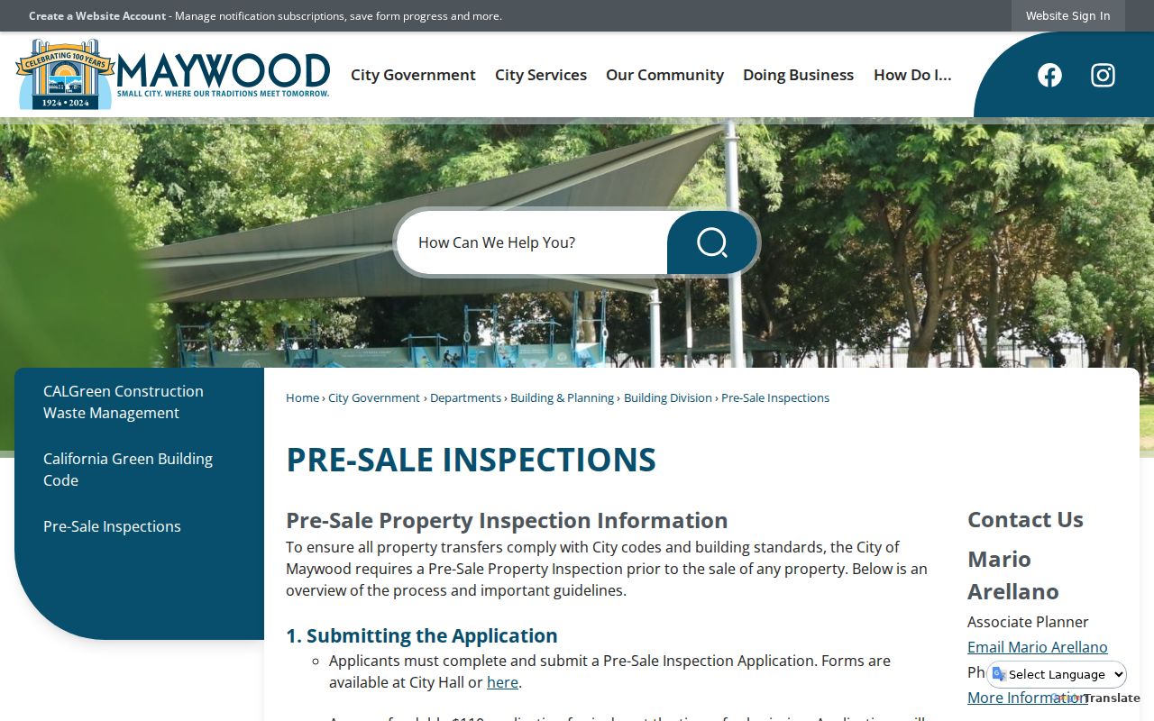 Maywood street directory property pre-sale inspection records